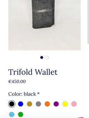 Sea Memorys Trifold Wallet in Black Stingray Texture